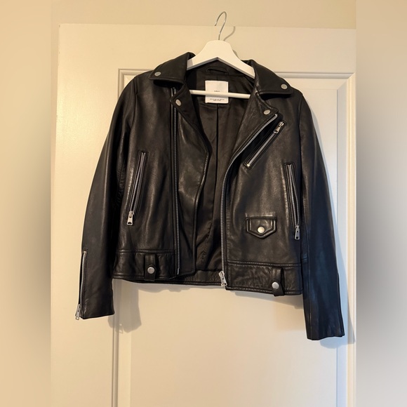 Mango Pre-owned Faux leather jacket - black size us xxs - Picture 2 of 16